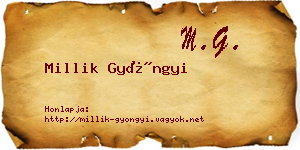 Millik Gyöngyi névjegykártya